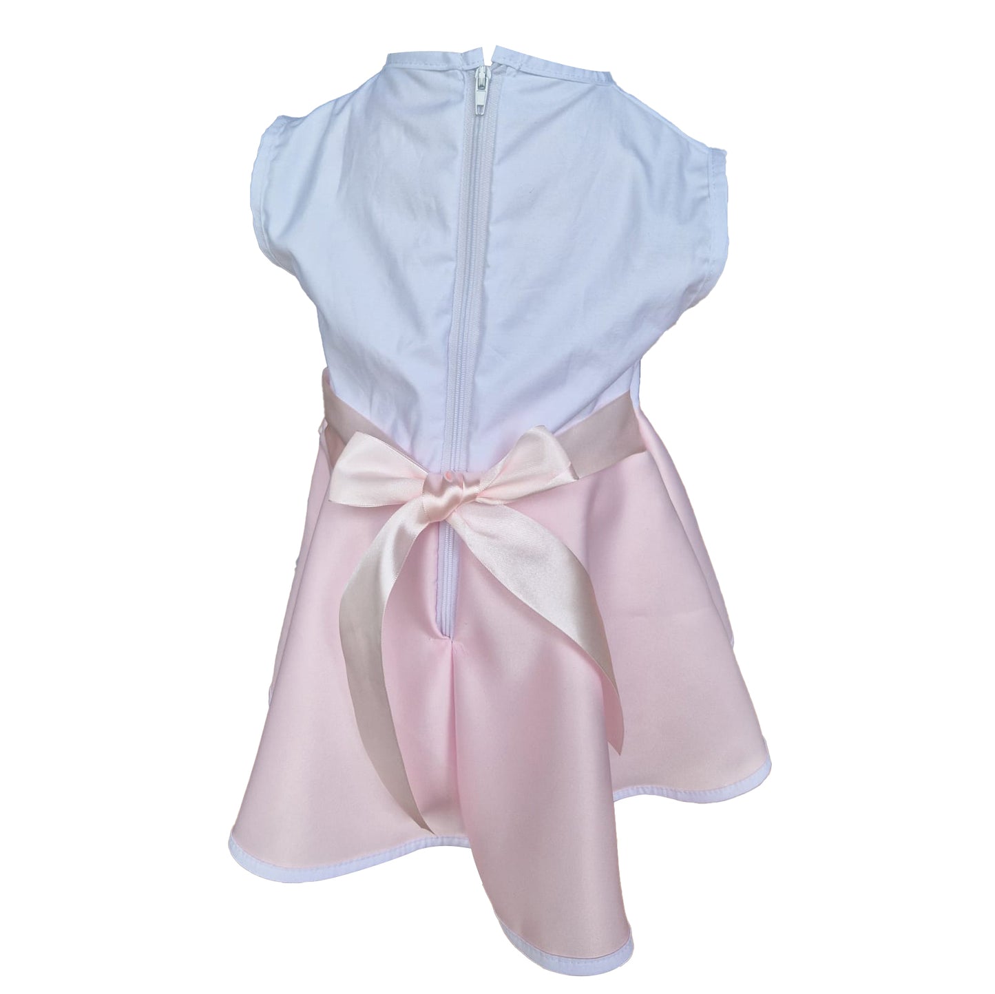 Rochie fete MCF Pisica aristocrata bumbac roz cu alb