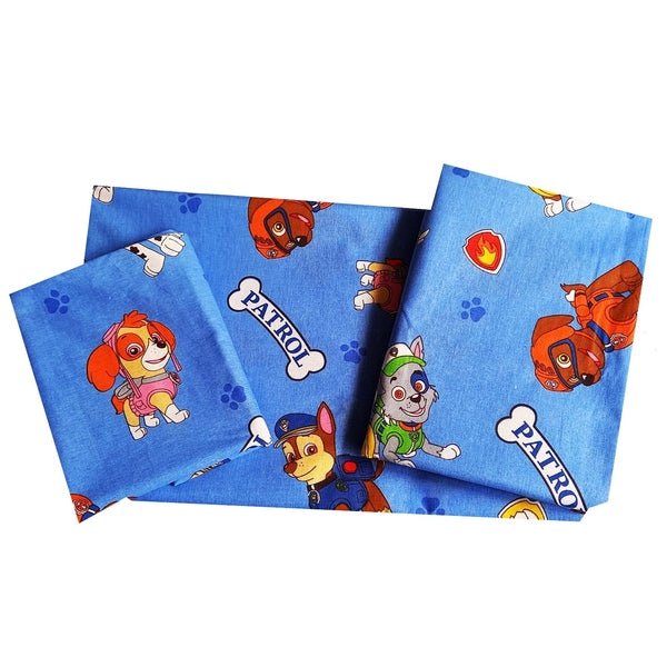 Lenjerie pat 3 piese MCF patrula catelusilor multicolor - MCF România