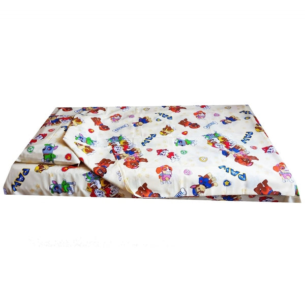 Lenjerie pat 3 piese MCF patrula catelusilor multicolor - MCF România