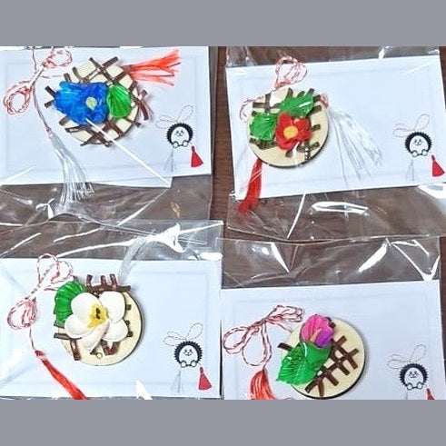 Mărțișoare Florale din Lut Polimeric pe Bază de Lemn, Handmade, Modele Unice de Primăvară - MCF România