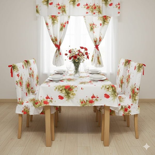 Huse pentru scaun – model Flori de Câmp, MCF, material textil de calitate - MCF România