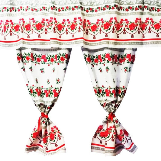 Perdea de bucătărie Moldova – bumbac 100%, MCF, 150x200 cm, model tradițional românesc - MCF România