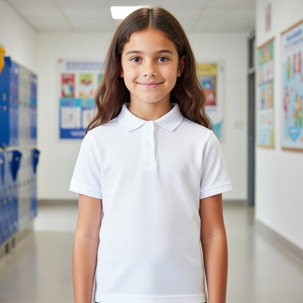 Tricou polo unisex pentru școală 10–13 ani – personalizare opțională