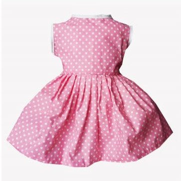 Red cotton dress with white polka dots for summer Ladybug