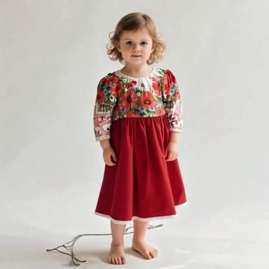 Rochie copii cu imprimeu tradițional românesc - MCF România