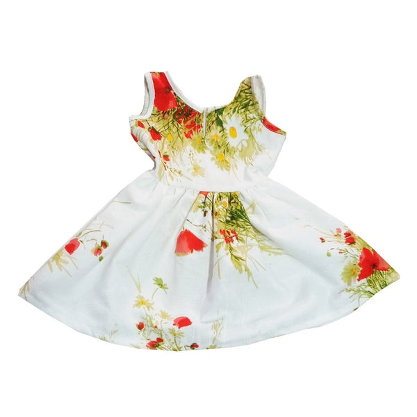 Rochie de vară din bumbac – imprimeu cu flori de mac, multicoloră, MCF - MCF România