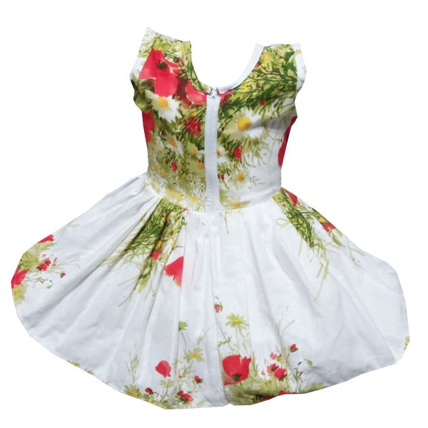 Rochie de vară din bumbac – imprimeu cu flori de mac, multicoloră, MCF - MCF România