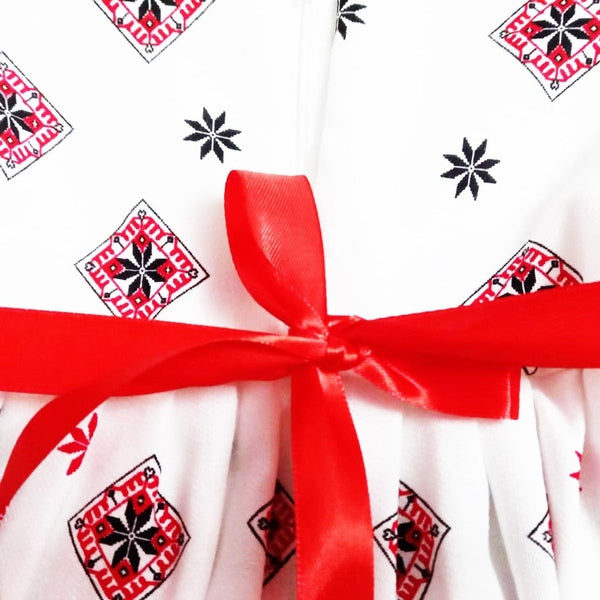 Rochie de vară din bumbac – imprimeu tradițional Ardeal, multicoloră, MCF - MCF România