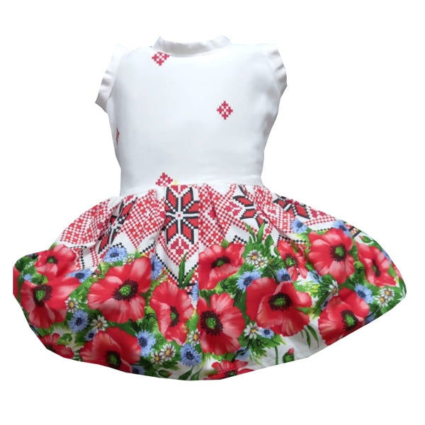 Rochie de vară din bumbac – imprimeu tradițional Oaș, multicoloră, MCF - MCF România