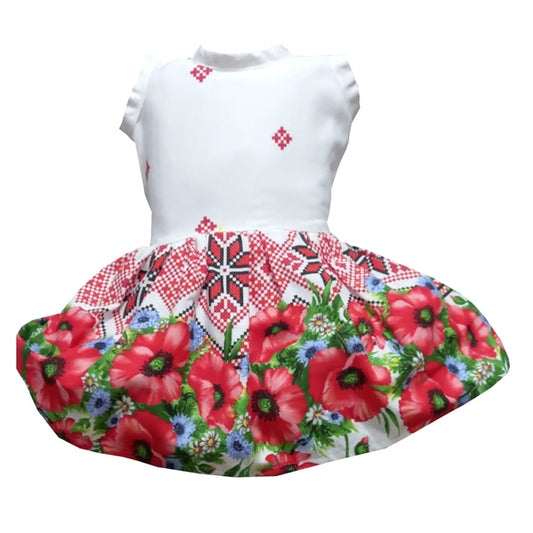 Rochie de vară din bumbac – imprimeu tradițional Oaș, multicoloră, MCF - MCF România