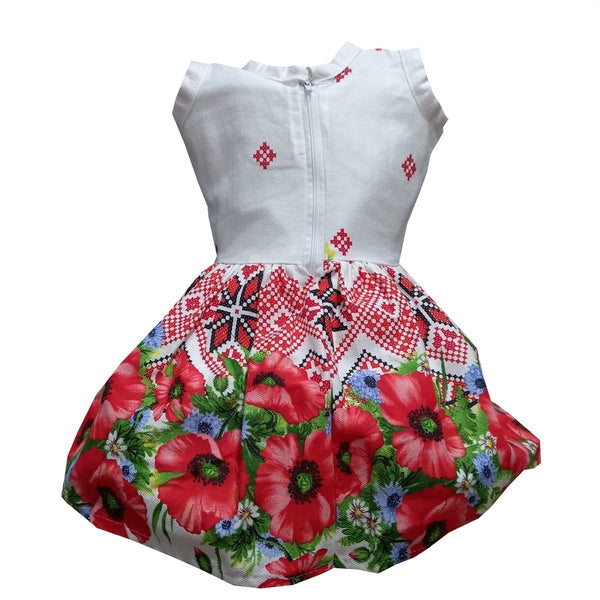 Rochie de vară din bumbac – imprimeu tradițional Oaș, multicoloră, MCF - MCF România