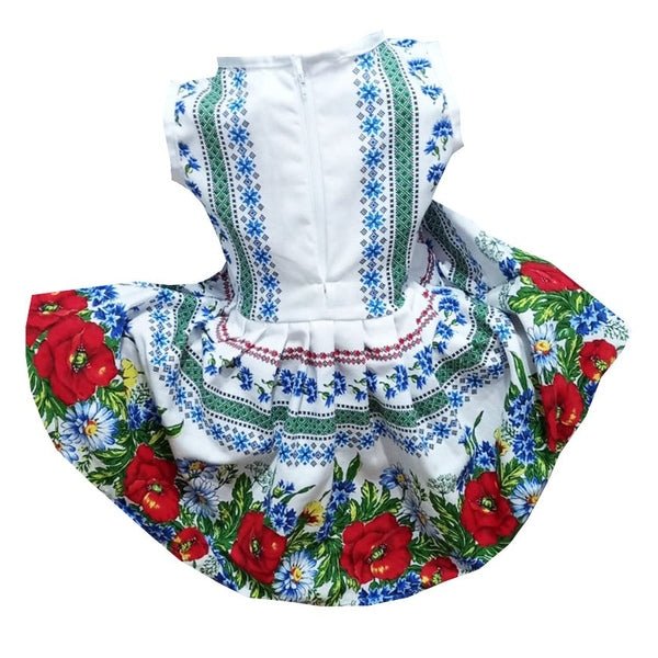 Rochie de vară din bumbac – model tradițional Crișana, multicolor, MCF - MCF România