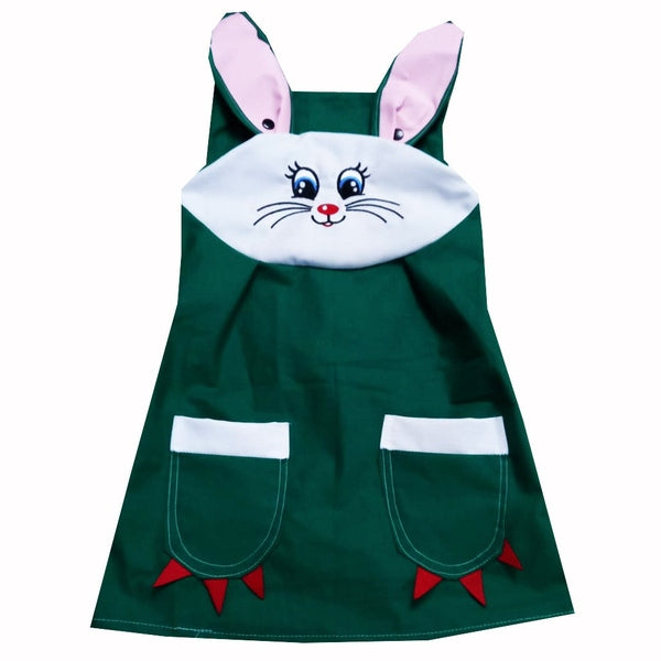 Rochie fete MCF Sarafan Iepuras multicolora - Bej sau verde - MCF România