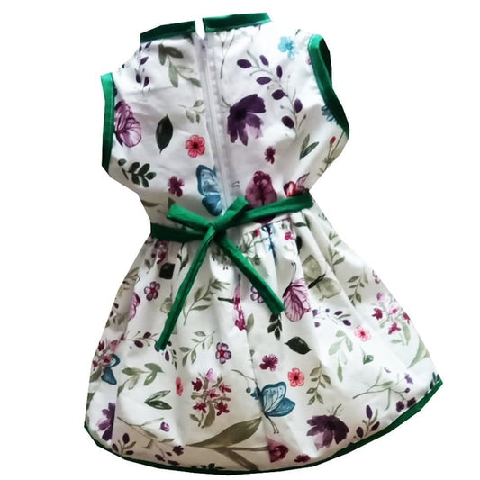 Rochie fete MCF fluturi si flori bumbac multicolor - MCF România