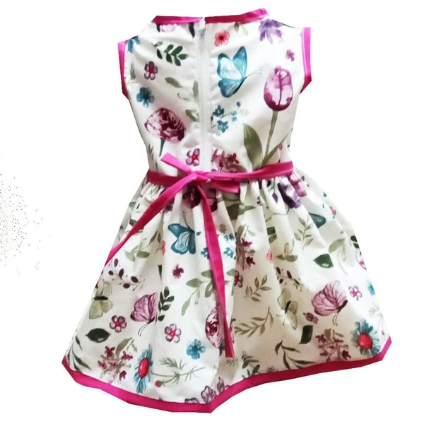 Rochie fete MCF fluturi si flori bumbac multicolor - MCF România