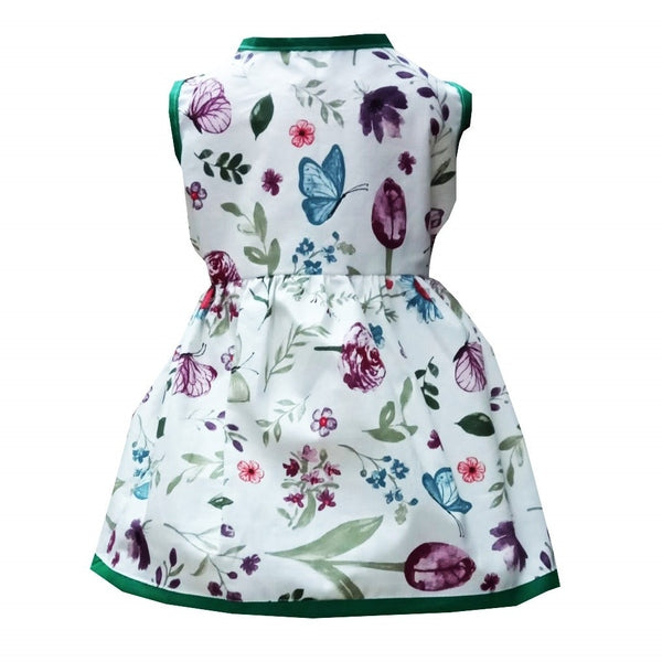 Rochie fete MCF fluturi si flori bumbac multicolor - MCF România