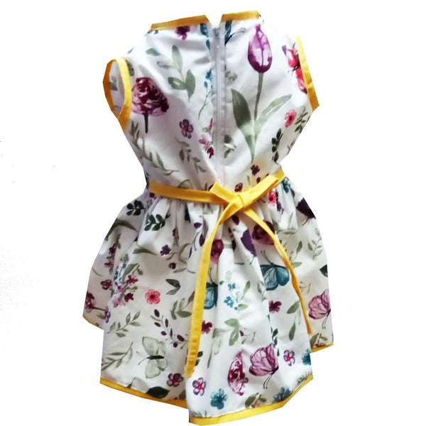 Rochie fete MCF fluturi si flori bumbac multicolor - MCF România