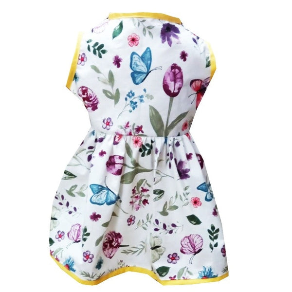 Rochie fete MCF fluturi si flori bumbac multicolor - MCF România