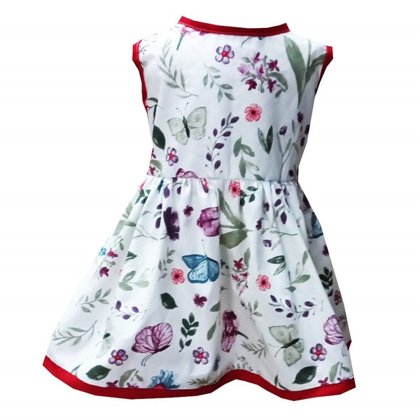 Rochie fete MCF fluturi si flori bumbac multicolor - MCF România