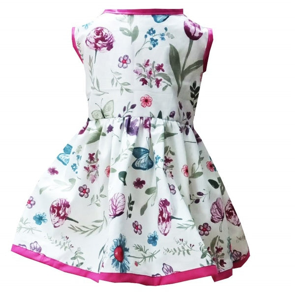 Rochie fete MCF fluturi si flori bumbac multicolor - MCF România