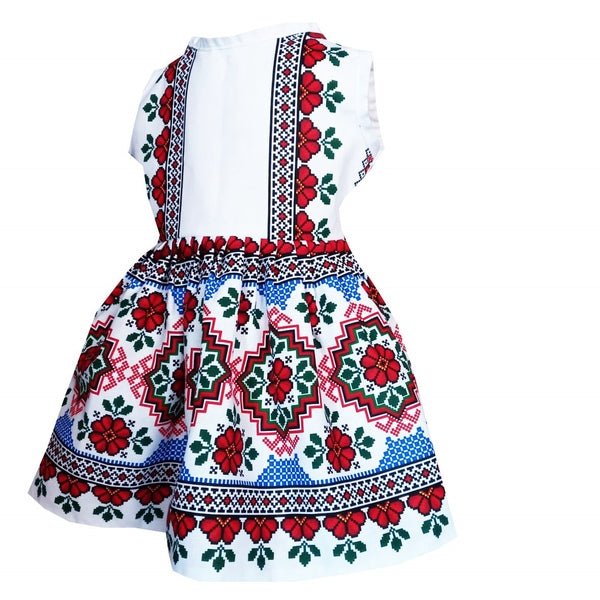 Rochie fete MCF traditionala Muntenia multicolora de vara bumbac - MCF România