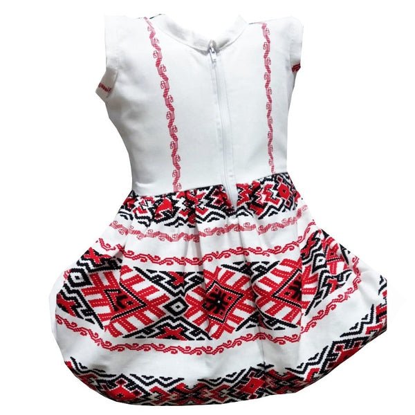 Rochie fete din bumbac – model tradițional Oltenia, multicoloră, rochiță de vară MCF - MCF România