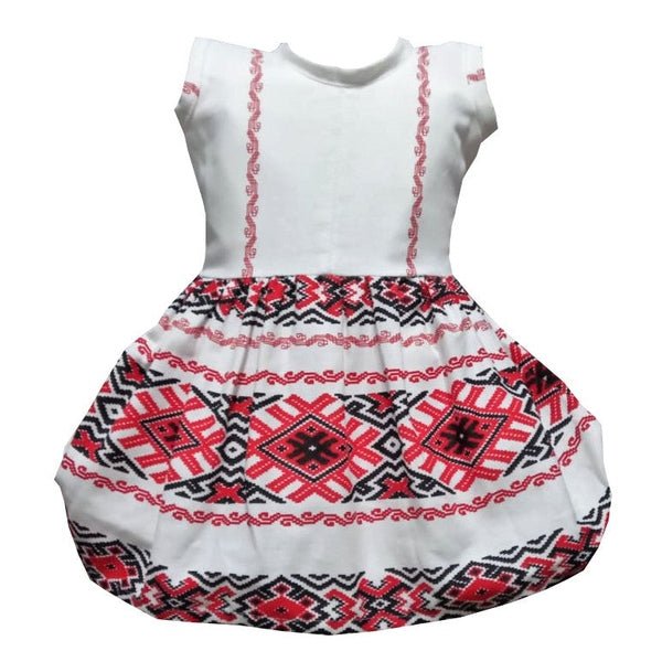 Rochie fete din bumbac – model tradițional Oltenia, multicoloră, rochiță de vară MCF - MCF România