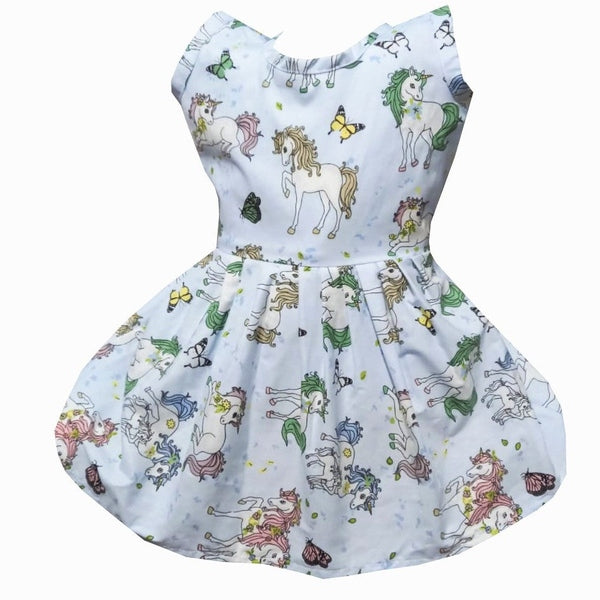 Rochiță de vară bumbac multicoloră cu inorog - MCF - MCF România