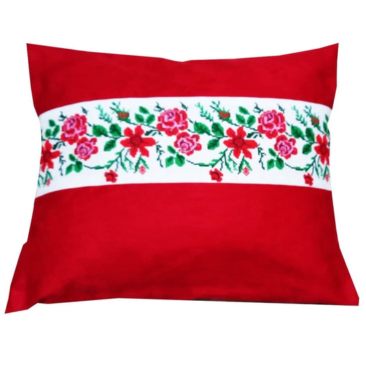 Set 2 fețe de pernă – roșu, model tradițional Moldova, 35x45 cm, MCF - MCF România