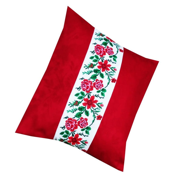 Set 2 fețe de pernă – roșu, model tradițional Moldova, 35x45 cm, MCF - MCF România