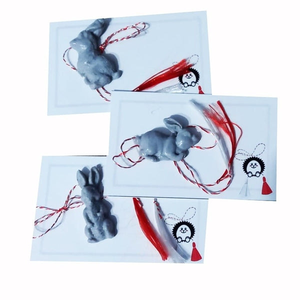 Set 3 mărtișoare handmade iepuraș și coconaș - MCF - MCF România