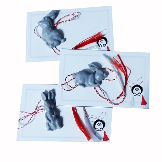 Set 3 mărtișoare handmade iepuraș și coconaș - MCF - MCF România