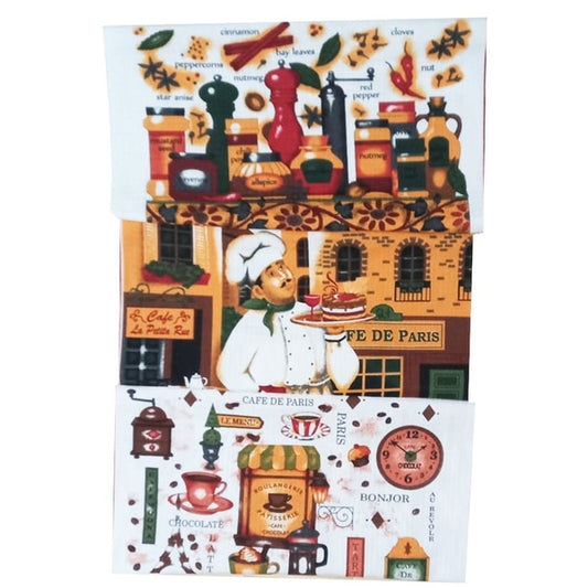 Set 3 șervete de bucătărie cu țesătură fagure din bumbac | MCF SRL - MCF România