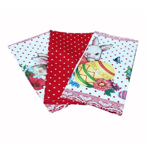 Set 3 șervețele de Paște cu iepuraș, din bumbac | MCF SRL - MCF România