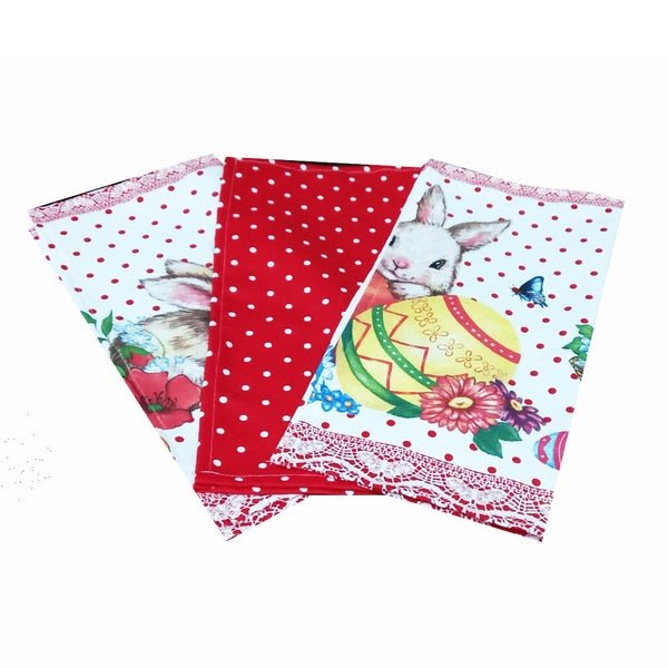 Set 3 șervețele de Paște cu iepuraș, din bumbac | MCF SRL - MCF România