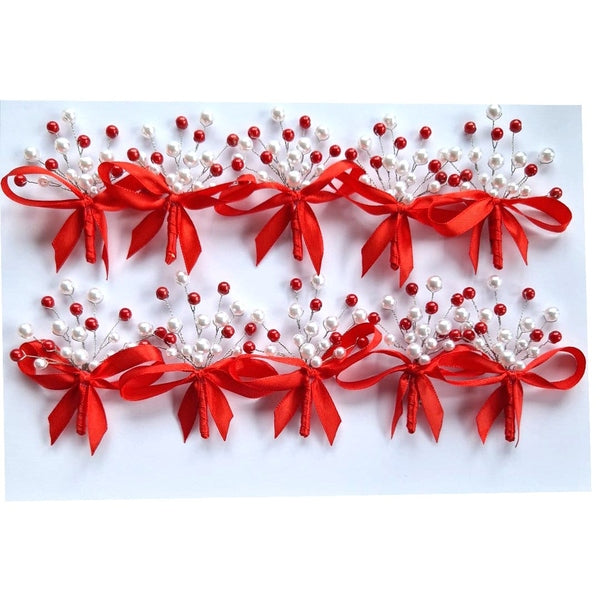 Set 8 cocarde nuntă din lemn – Mire, Mireasă, Nași și Părinți, 7×7 cm | MCF - MCF România