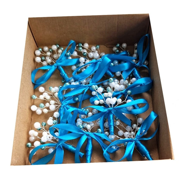 Set 8 cocarde nuntă din lemn – Mire, Mireasă, Nași și Părinți, 7×7 cm | MCF - MCF România