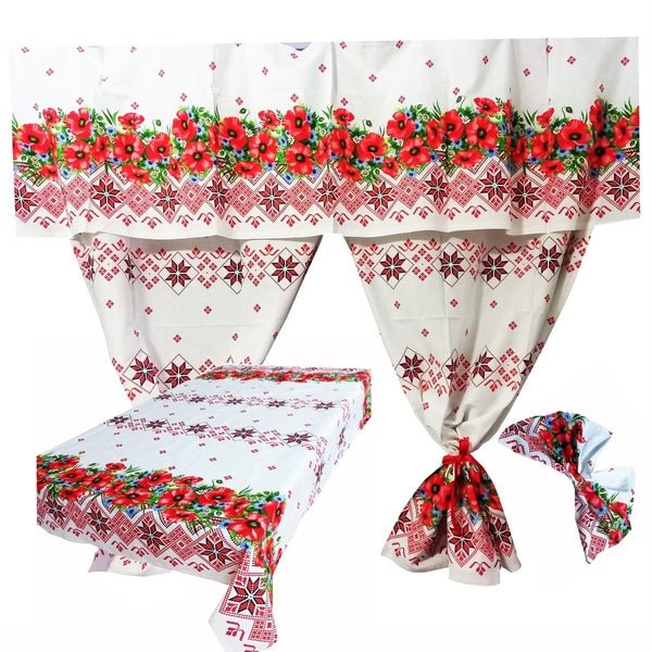 Set 8 piese Perdea fata de masa si 6 servete MCF Traditional Oas - MCF România