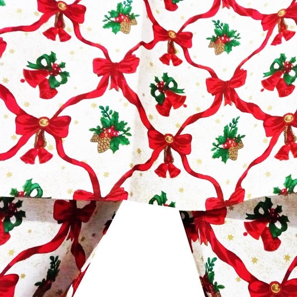 Set 8 piese perdea fata de masa si 6 servete MCF Clopotei de Craciun - MCF România