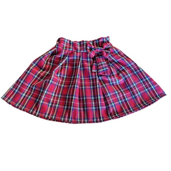 Set tricou Minnie și fustă din stofita rosie in carouri - MCF România