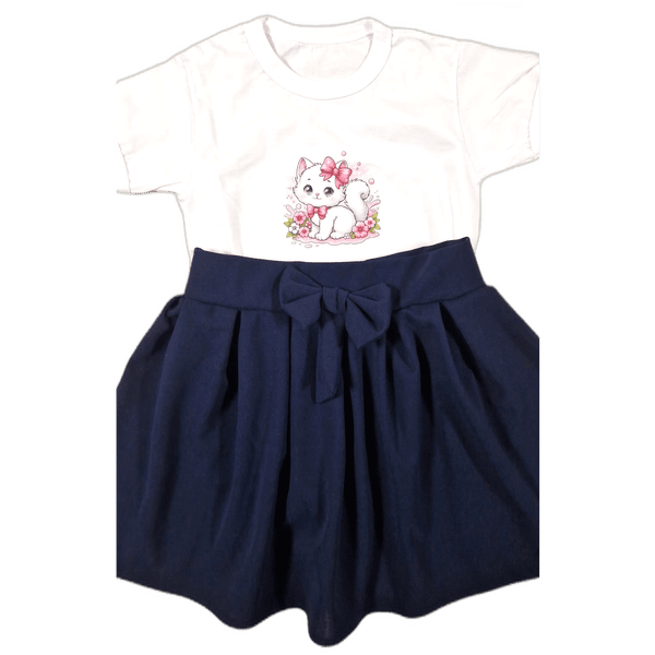 Set tricou Pisica și fustă din crep elastic - MCF România
