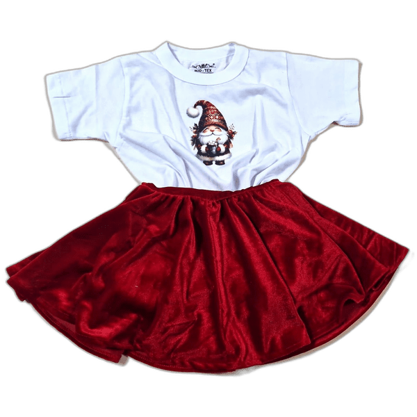 Set tricou Pitic și fustă catifea elastica - MCF România