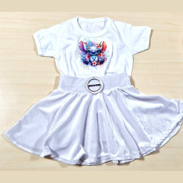 Stitch tricou și fustă din catifea elastica sau crep - MCF România