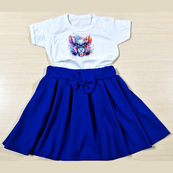 Stitch tricou și fustă din catifea elastica sau crep - MCF România