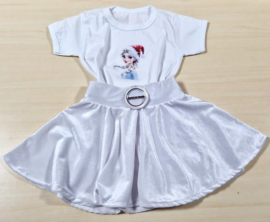 Elsa fustă catifea elastica si tricou