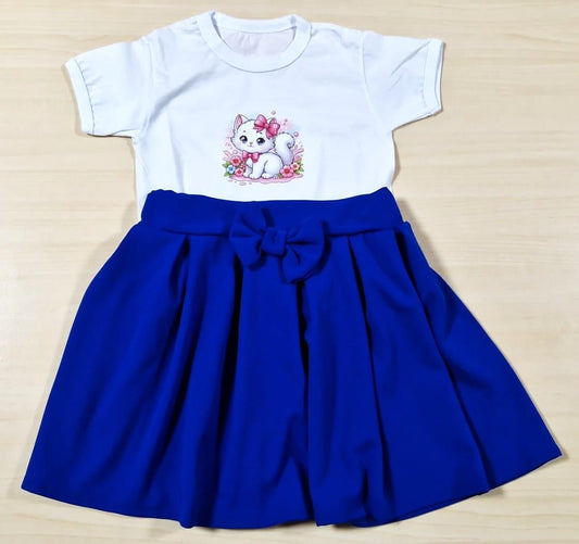 Set tricou Pisica și fustă din crep elastic