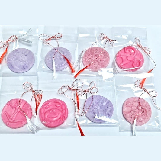 Mărțișor din Săpun Natural cu Zodii, Handmade, Simbol Horoscop cu Șnur Alb-Roșu