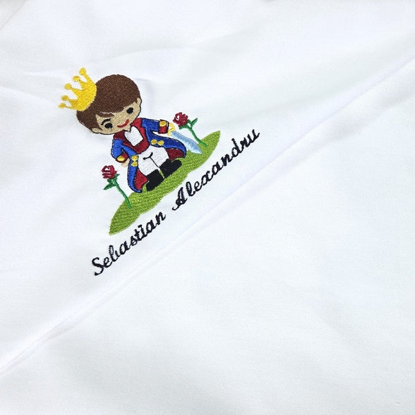 Trusou botez complet MCF 9 piese “Micul Print” personalizat