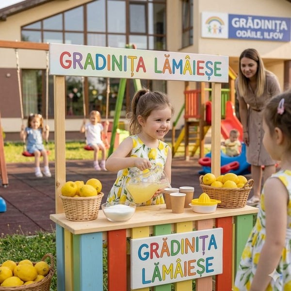 Rochiță fete din bumbac cu imprimeu lămâi – vară