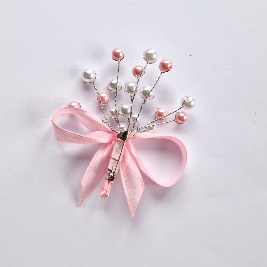 MCF wedding certificate personalized badge pink pearls rosette